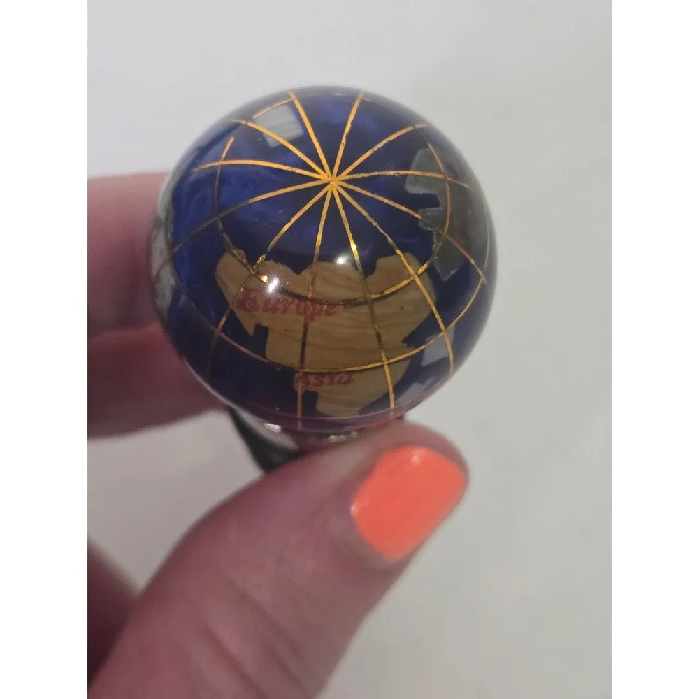 Unbranded Wine Stopper Blue Gemstone Lapis Globe Silver‎ Tone Metal